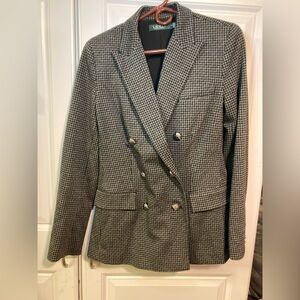 Ralph Lauren Black and Gray Houndstooth Blazer